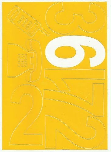 Cyfry samoprzylepne ART-DRUK 100mm żółte Helvetica 10 arkuszy Art-Druk Artdruk