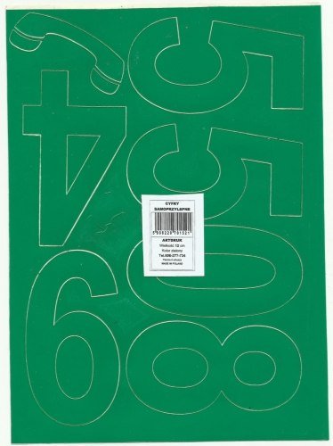 Cyfry samoprzylepne ART-DRUK 120mm zielone Helvetica 10 arkuszy Art-Druk Artdruk
