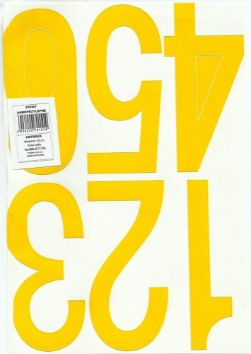 Cyfry samoprzylepne ART-DRUK 120mm żółte Helvetica 10 arkuszy Art-Druk Artdruk