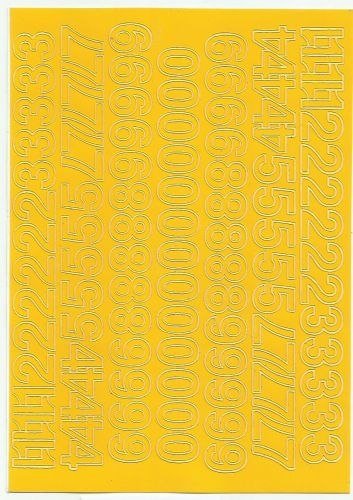 Cyfry samoprzylepne ART-DRUK 15mm żółte Helvetica 10 arkuszy Art-Druk Artdruk