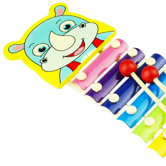 Cymbałki kolorowa edukacyjna zabawka muzyczna dla dzieci nosorożec KinderSafe