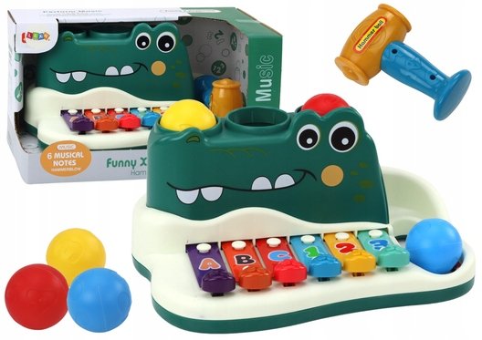 Cymbałki Pianinko Krokodyl Organki Interaktywne Instrument Edukacyjny Lean Toys