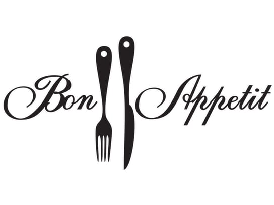Cytaty, Bon Appetit, Naklejka ścienna, 100x50 cm Oobrazy