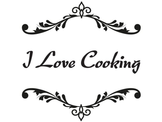 Cytaty, I love cooking, Naklejka ścienna, 100x100 cm Oobrazy