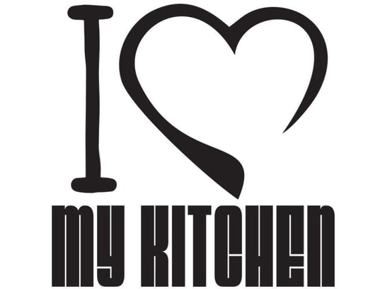 Cytaty, I love my kitchen, Naklejka ścienna, 100x100 cm Oobrazy
