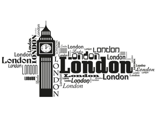 Cytaty, Londyn Big Ben, Naklejka ścienna, 100x50 cm Oobrazy