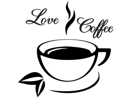 Cytaty, Love Coffee, Naklejka ścienna, 100x100 cm Oobrazy