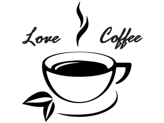 Cytaty, Love coffee, Naklejka ścienna, 100x100 cm Oobrazy