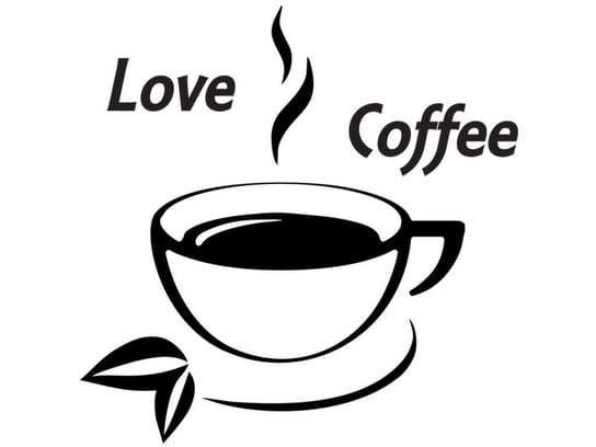 Cytaty, Love coffee, Naklejka ścienna, 50x50 cm Oobrazy