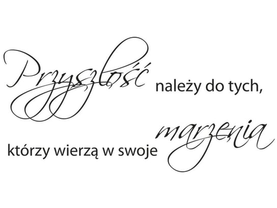 Cytaty, Przyszłość należy do tych którzy wierzą w swoje marzenia, Naklejka ścienna wielokrotnego użytku, 100x50 cm Oobrazy