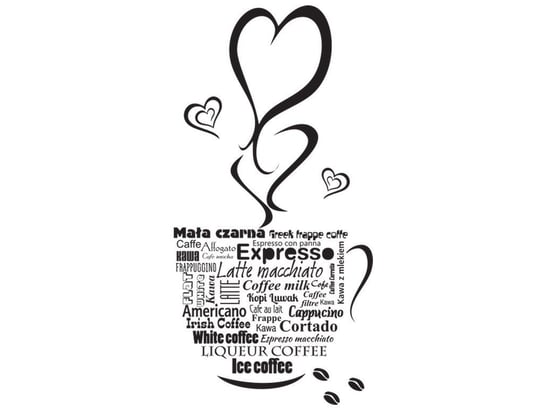 Cytaty, Romantyczna filiżanka kawy, Naklejka ścienna wielokrotnego użytku, 100x200 cm Oobrazy