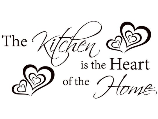 Cytaty, The kitchen is the heart, Naklejka ścienna wielokrotnego użytku, 200x100 cm Oobrazy
