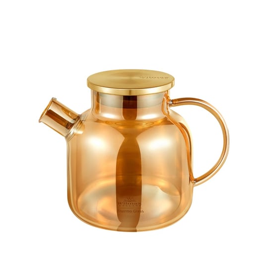 Czajniczek do herbaty i ziól ze szkła żaroodpornego Wilmax 1,2L Złoty kolor Wilmax England