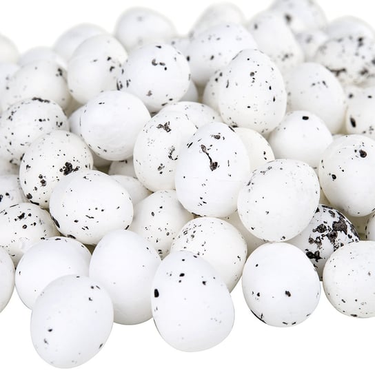 czakos,Jajeczka Ozdobne Nakrapiane,Białe, 2 cm 100 sztuk czakos