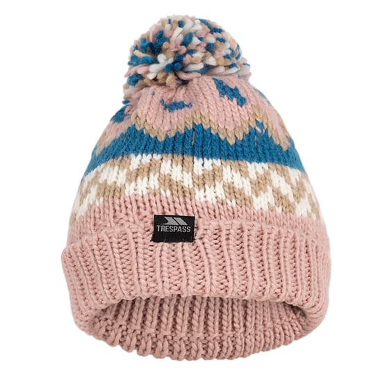 Czapka DziecięcaTwiglet Chunky Knit Fleece Lined Hat (134/140 / Jasnoróżowy) trespass