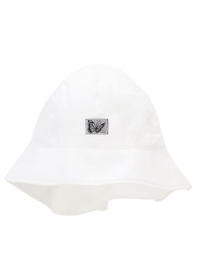 Czapka letnia kapelusz dziewczęcy z ochroną szyi motyl biały 48-50 YOCLUB YoClub