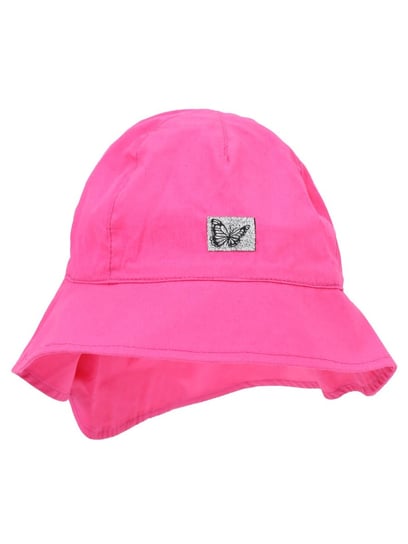 Czapka letnia kapelusz dziewczęcy z ochroną szyi motyl różowy 48-50 YOCLUB YoClub