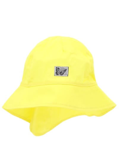 Czapka letnia kapelusz dziewczęcy z ochroną szyi motyl żółty 48-50 YOCLUB YoClub