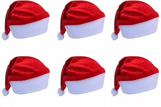 Czapka Świętego Mikołaja Zestaw 6Szt Czerwono Biała Boże Narodzenie Inna marka