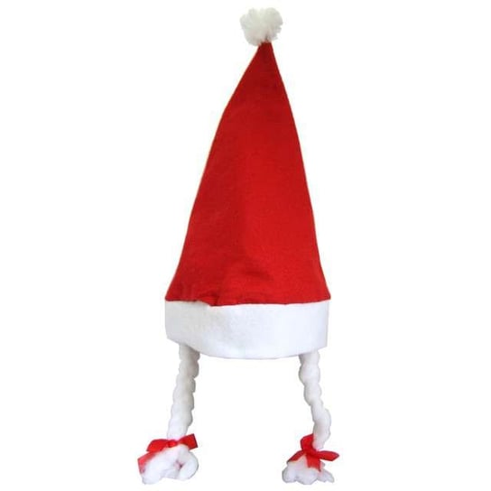 Czapka, Święty Mikołaj z warkoczami, czerwona, rozmiar uniwersalny Arpex