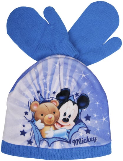 Czapka zimowa z rękawiczkami Disney Myszka Mickey rozmiar 48 cm Disney Baby