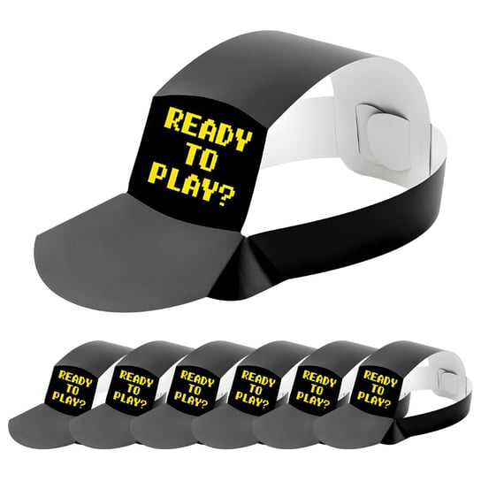 Czapki czapeczki z daszkiem dla Gracza Gamer czarne 6szt ABC