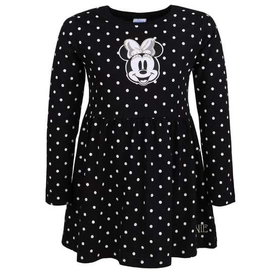 Czarna bawełniana sukienka w białe kropki - Myszka Minnie DISNEY Disney