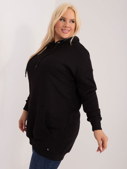 Czarna bluza plus size z kapturem Luna-3XL Basic Feel Good