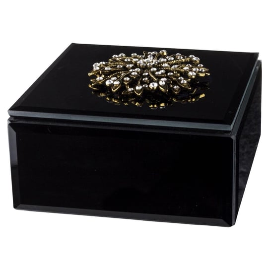 Czarna, dekoracyjna szkatułka Niwe 12 cm Duwen