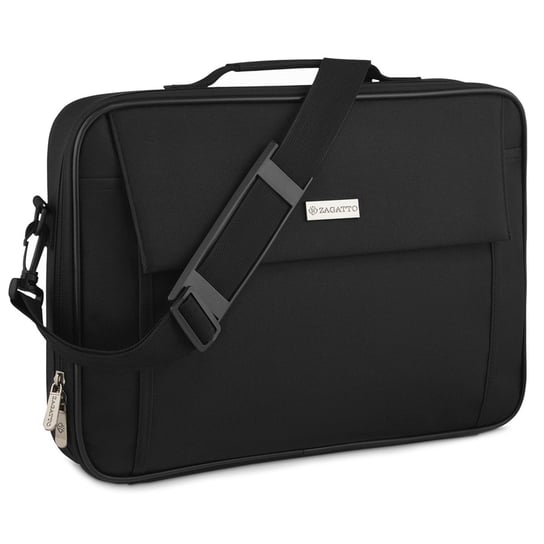 Czarna, klasyczna torba na laptopa 15,6 cali Zagatto 40x30x6 cm Uniwersalny Zagatto