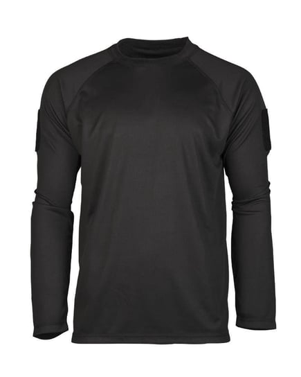 Czarna koszulka taktyczna z długim rękawem, szybkoschnąca Mil-Tec