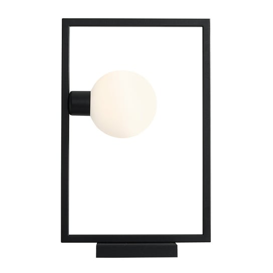 Czarna lampa stołowa Frame szklana kula minimalistyczna Aldex