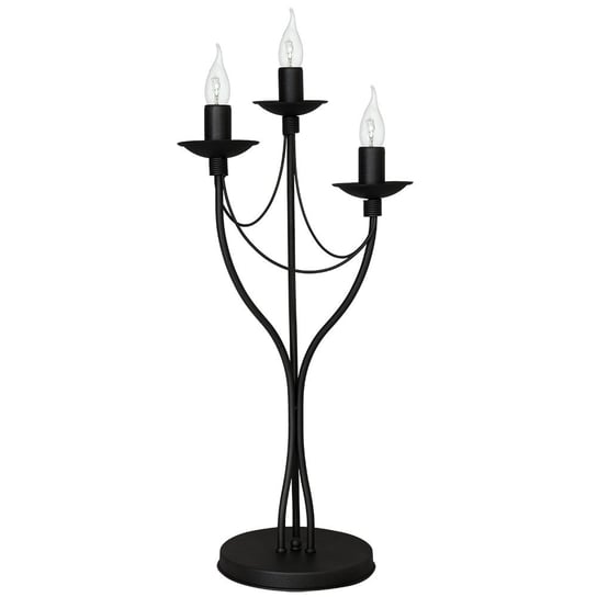 Czarna lampa stołowa Róża świecznik czarny do jadalni Aldex