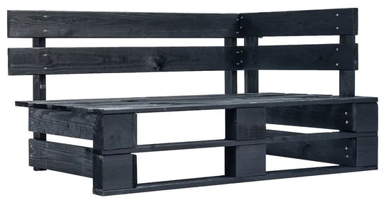 Czarna ławka ogrodowa z palet - Bradley 3X 55x110x65 Elior