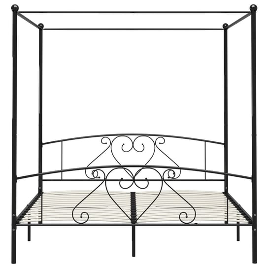 Czarna metalowa rama łóżka z baldachimem, 200 x 200 cm Shumee
