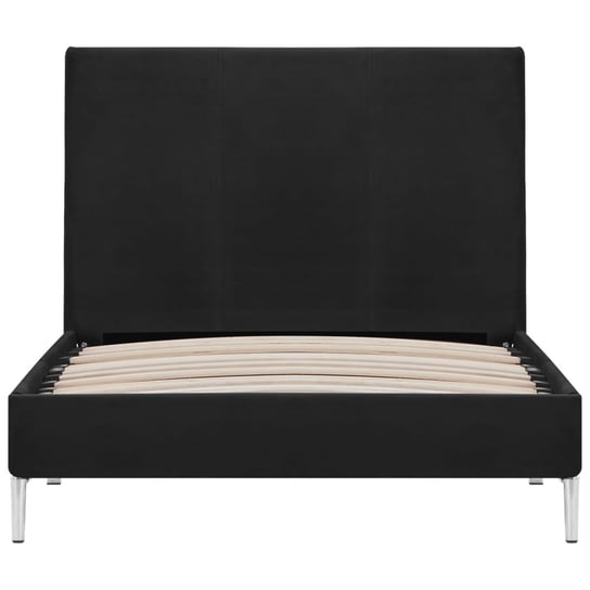 Czarna rama łóżka, tapicerowana tkaniną, 90 x 200 cm Shumee