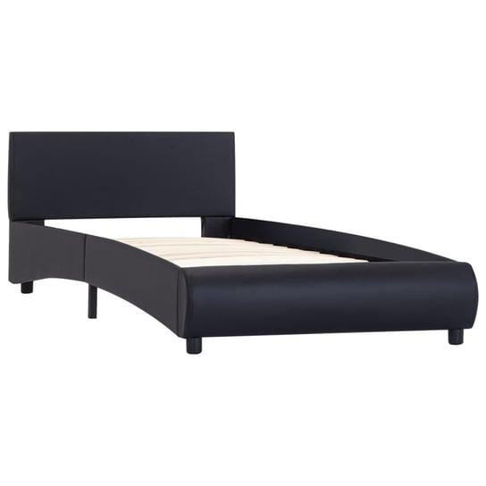 Czarna rama łóżka z LED, sztuczna skóra, 90 x 200 cm Shumee