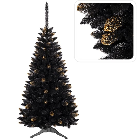 Czarna, sztuczne choinka świąteczna świerk ghana PVC, złoty 90 cm Inna marka