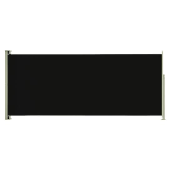 Czarna zwijana markiza boczna na taras, 220x500 cm Shumee