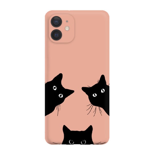 Czarne koty - iPhone 11 Etui matowe brzoskwiniowy róż [TIF 12E] PieceofCase