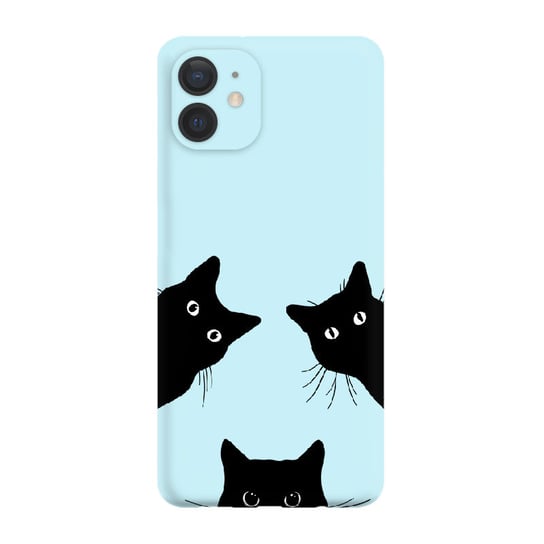 Czarne koty - iPhone 12 Etui matowe błekit [TIF 12E] PieceofCase