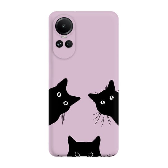 Czarne koty - Reno 10 PRO 5g Etui matowe fiolet [TIF 12E] PieceofCase