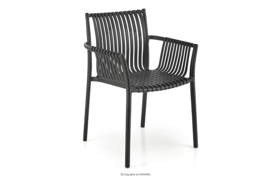 Czarne krzesło ogrodowe w stylu nowoczesnym ELBERTI Konsimo Konsimo