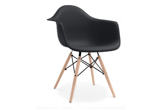 Czarne krzesło z podłokietnikami skandynawskie NEREA Konsimo
