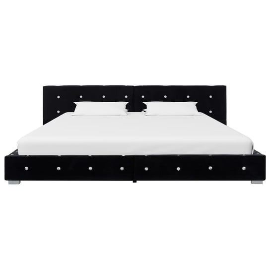 Czarne łóżko z materacem memory, aksamit, 160 x 200 cm Shumee