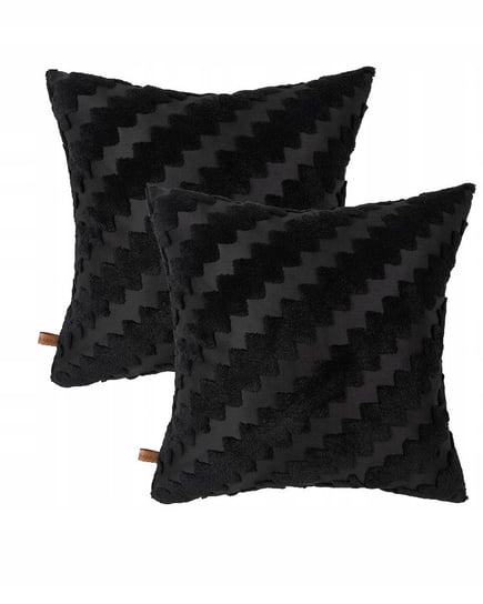 Czarne Poszewki dekoracyjne 2szt 45x45cm na zamek Hamur Home