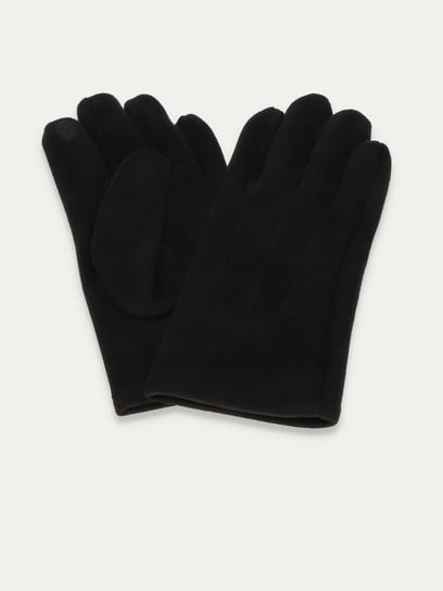 Czarne rękawiczki Toronto z przyjemnej w dotyku tkaniny M Kubenz