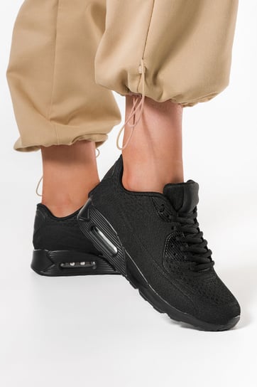 Czarne sneakersy damskie buty sportowe na platformie sznurowane Casu B3363-13-36 Casu