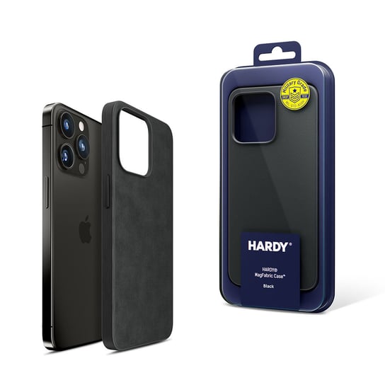 Czarne stylowe etui futerał na tył iPhone 15 Pro 3mk HARDY MagFabric Case 3MK