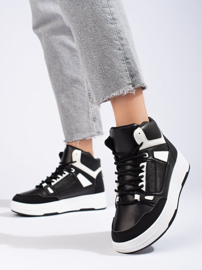 Czarno-biaĹ‚e wysokie sneakersy Shelovet-35 Inna marka